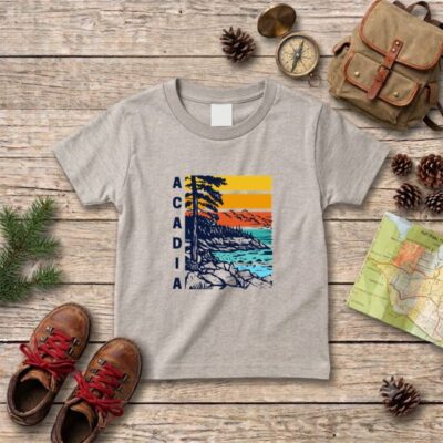 Retro Acadia National Park Kids Shirt