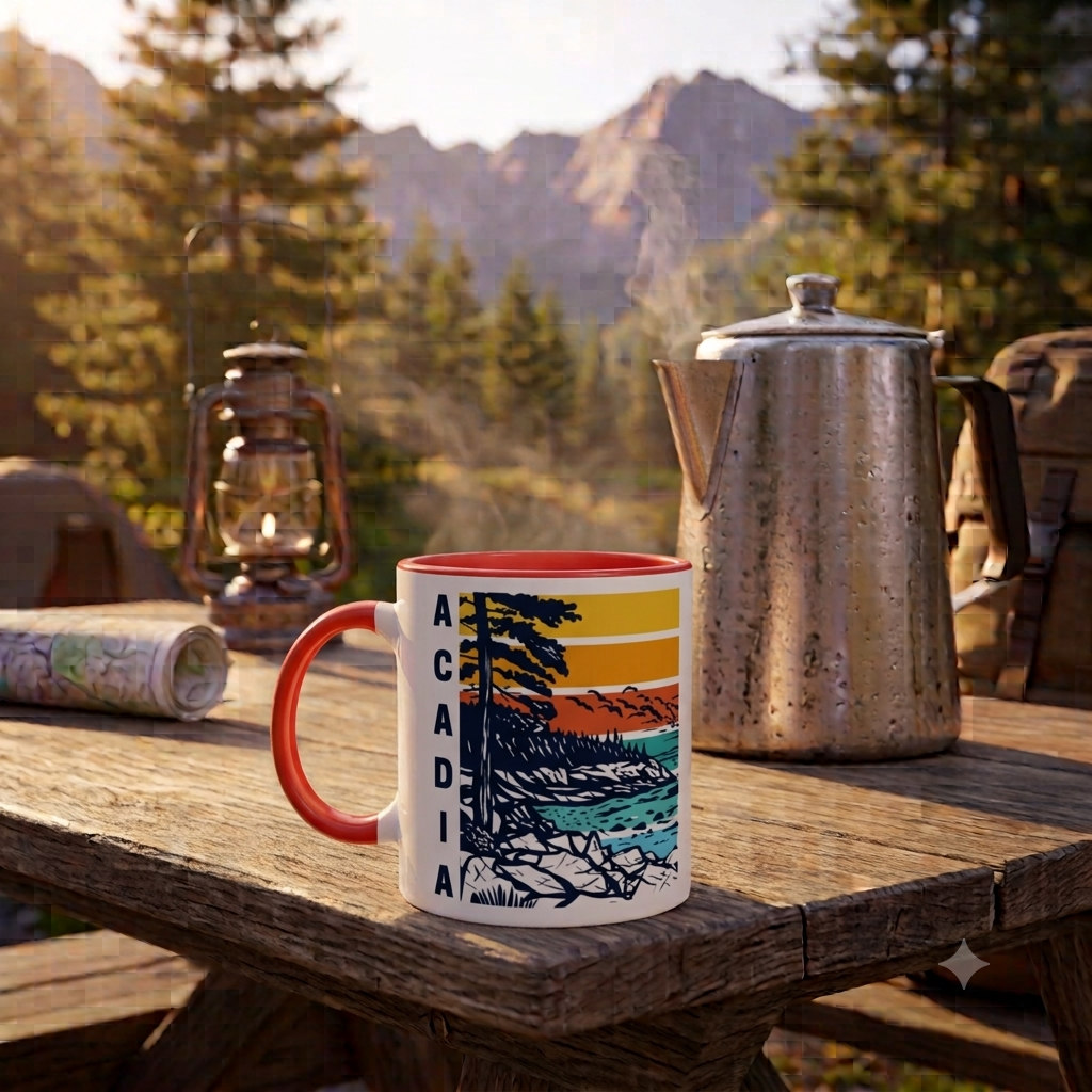 Retro Acadia National Park Mug