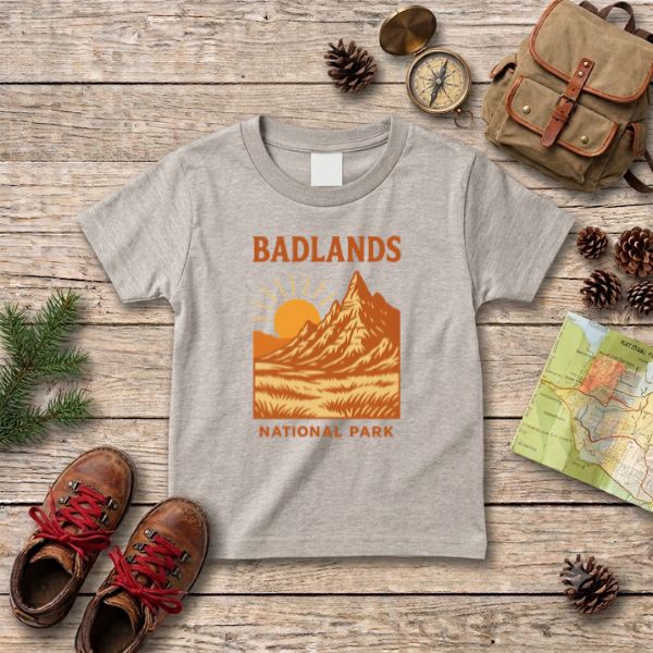 Vintage Badlands National Park Kids Shirt